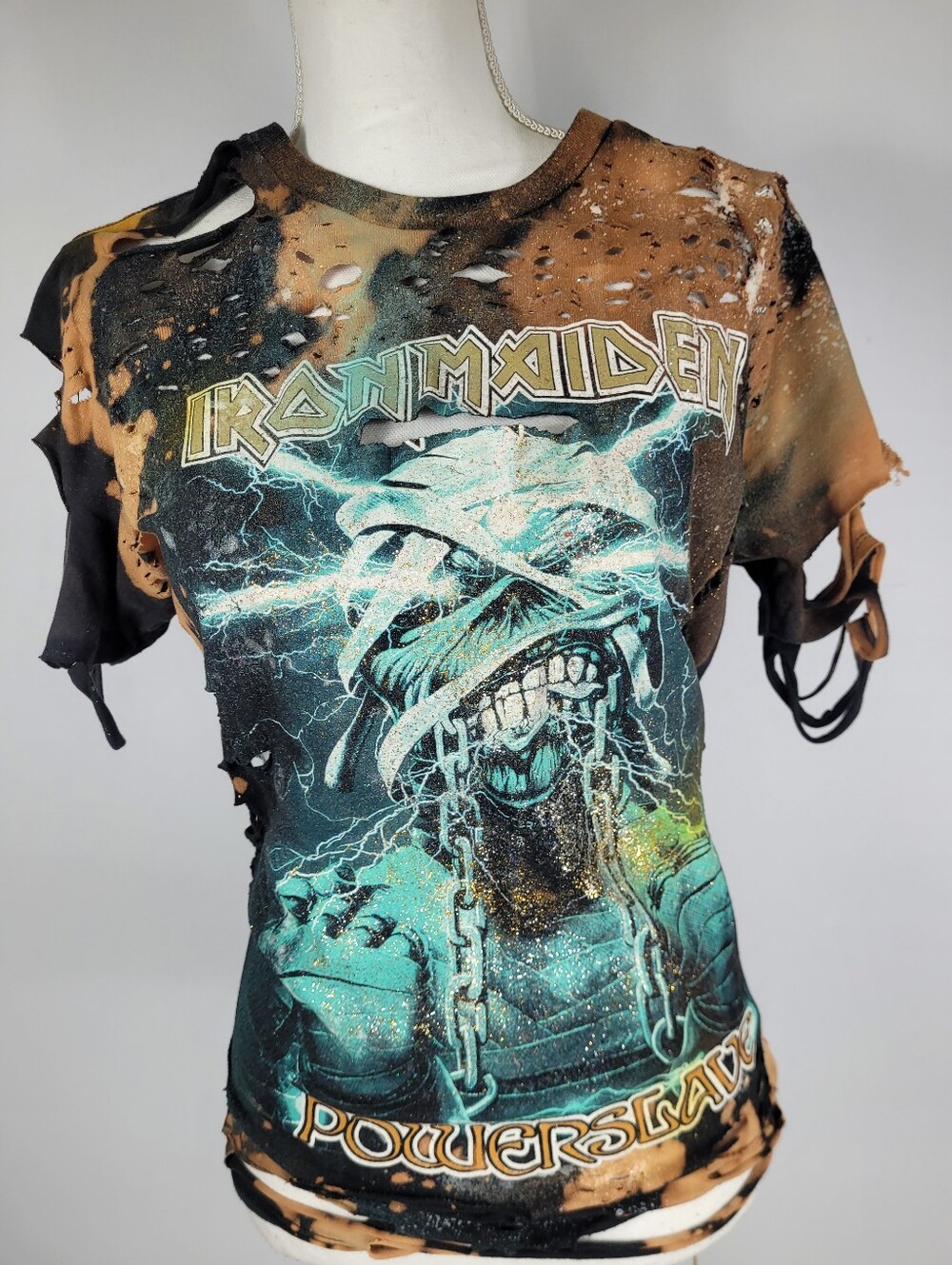 Iron Maiden Powerslave  Upstyled Band Tshirt By Pacific Size M/m